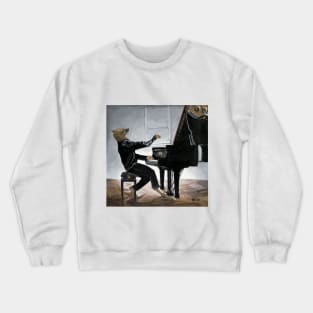 Hyena Pianists Fantasy Image Crewneck Sweatshirt